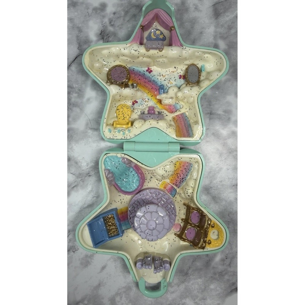 Polly Pocket Starlight Castle Playset Bluebird Teal Star Compact 1992 Vintage